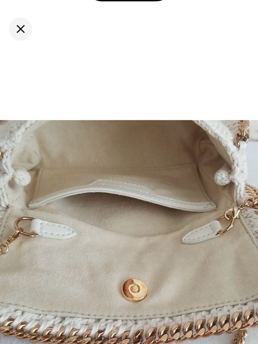 Stella Maccarti Crochet Chain-Trim Crossbody miniBag in Cream - Picture 5 of 6
